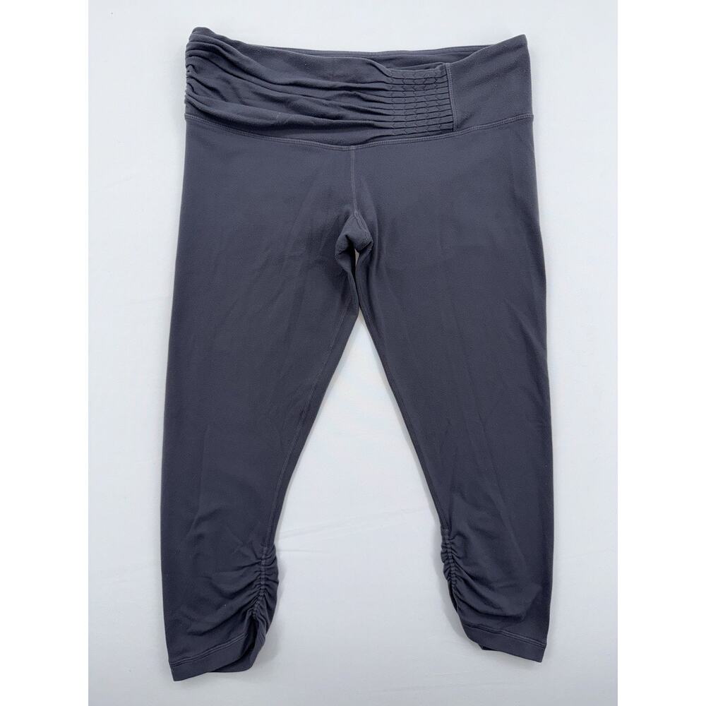 Women's Lululemon In The Flow Crop II Leggings Gray/Purpleish Size 8